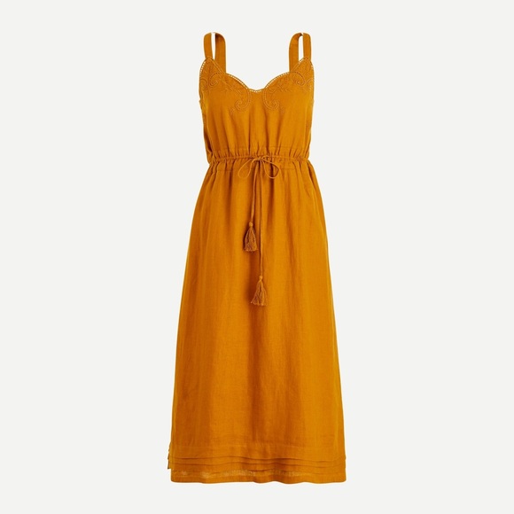 J. Crew Dresses & Skirts - J.Crew Linen drawstring dress with embroidery